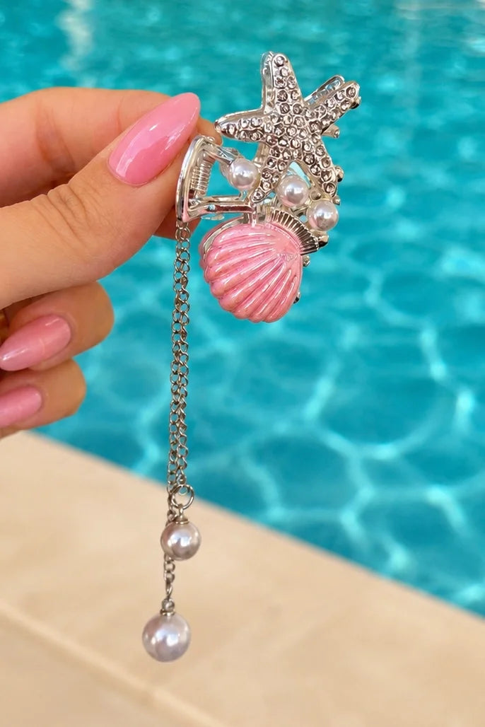 Pembe Deniz Kabuğu Sallantılı Yıldız Toka