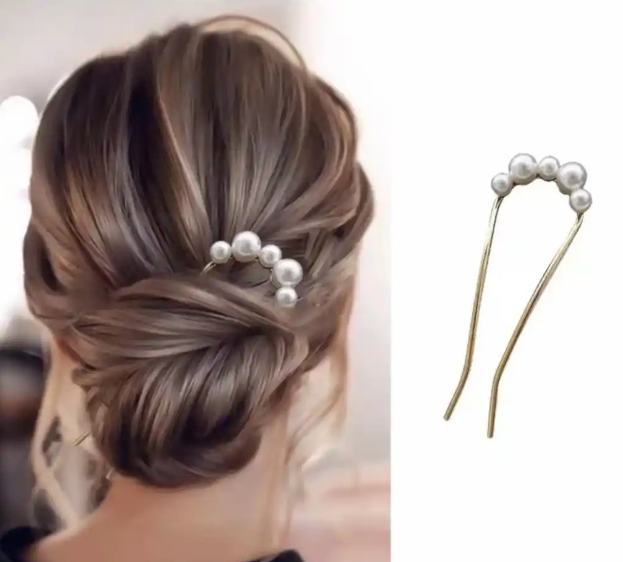 İnci Çubuk Topuz Tokası