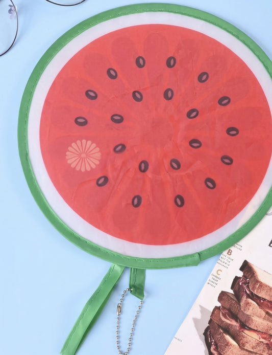 Karpuz Desenli Katlanabilir Yuvarlak Yelpaze