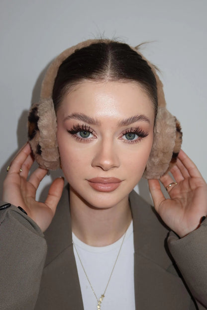 Kahverengi Leopar Peluş Kulaklık